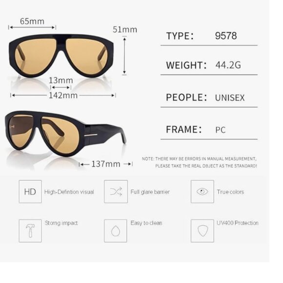 Oversized Pilot Sunglasses Women Fashion 2024 Luxury Big Frame One Piece Gradien main image 5